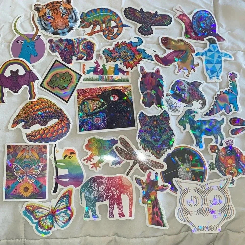 💚  2/$15 Mystery Trippy Psychedelic Animal Stickers 2-4 Inches